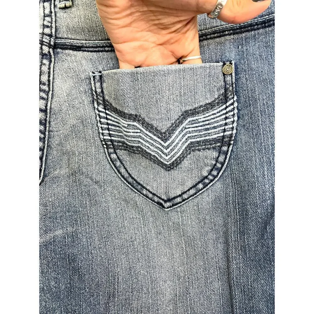 VTG‎ LL Cool J Women's Blue Flare Denim Jeans Sz 5 Y2K Retro Soft 90's